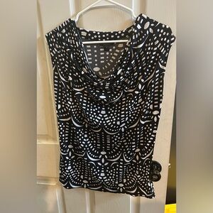 Worthington Black and White Patterned Blouse